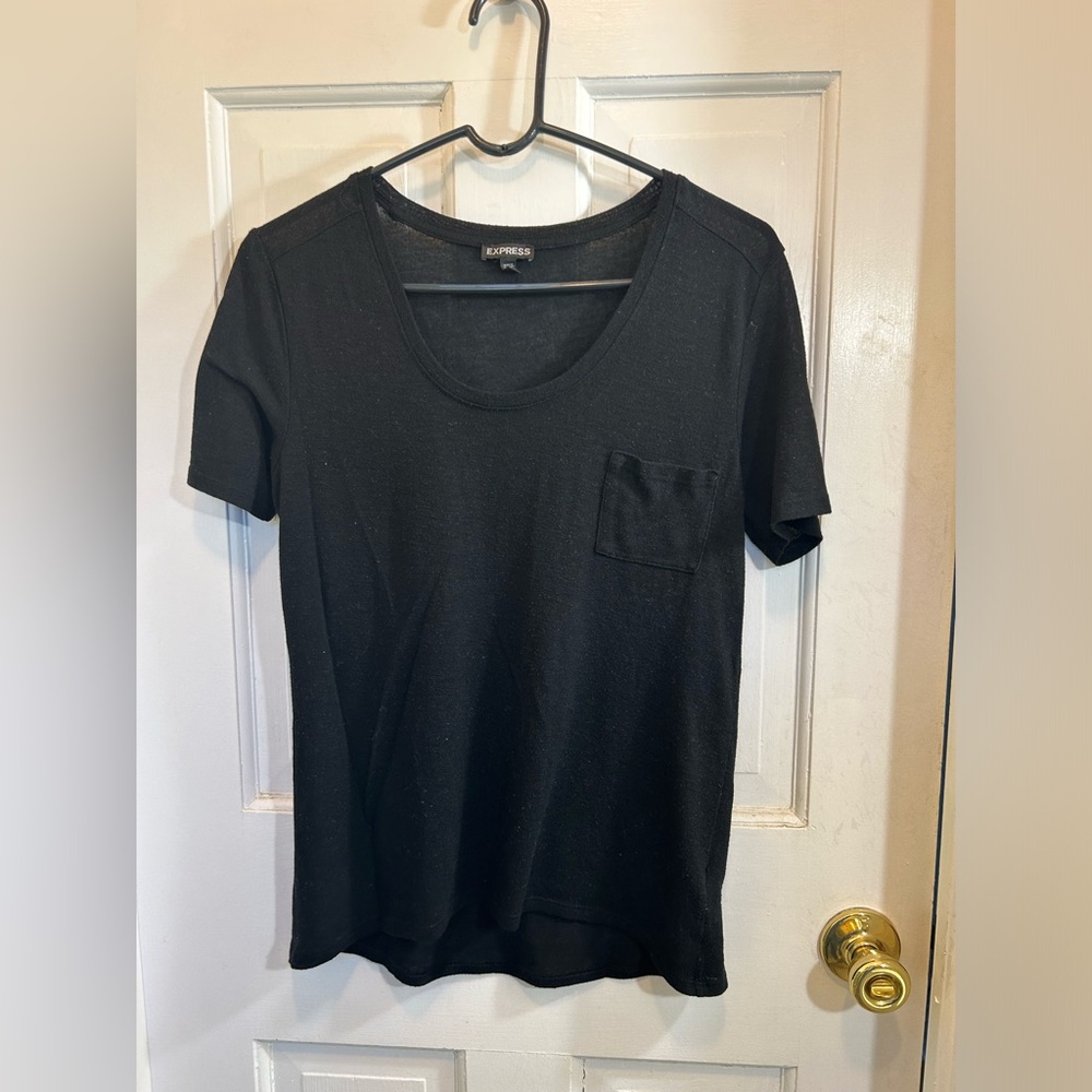 Black Short Sleeve Oversized T-Shirt with Pocket